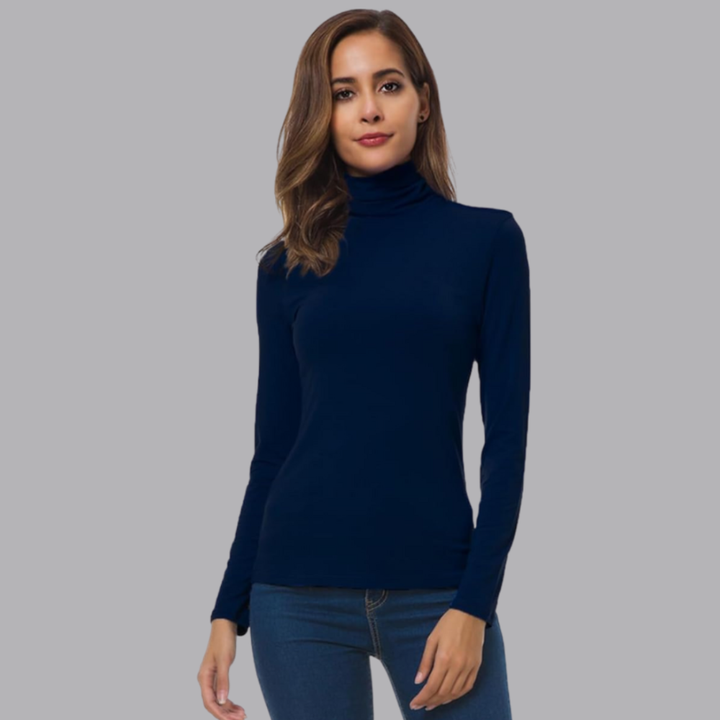 Women’s Slim Fit Roll Neck Jumper Long Sleeve Top