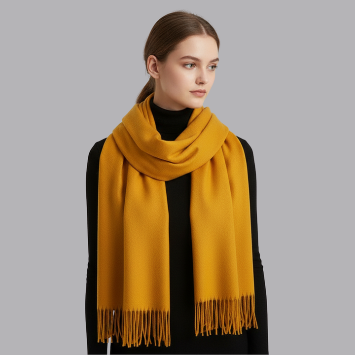 Women’s Plain Soft Cashmere Scarf Fringed Winter Wrap