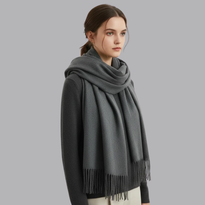 Women’s Plain Soft Cashmere Scarf Fringed Winter Wrap