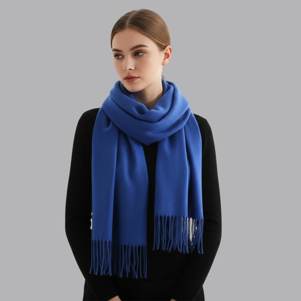 Women’s Plain Soft Cashmere Scarf Fringed Winter Wrap