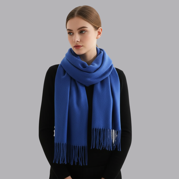 Women’s Plain Soft Cashmere Scarf Fringed Winter Wrap