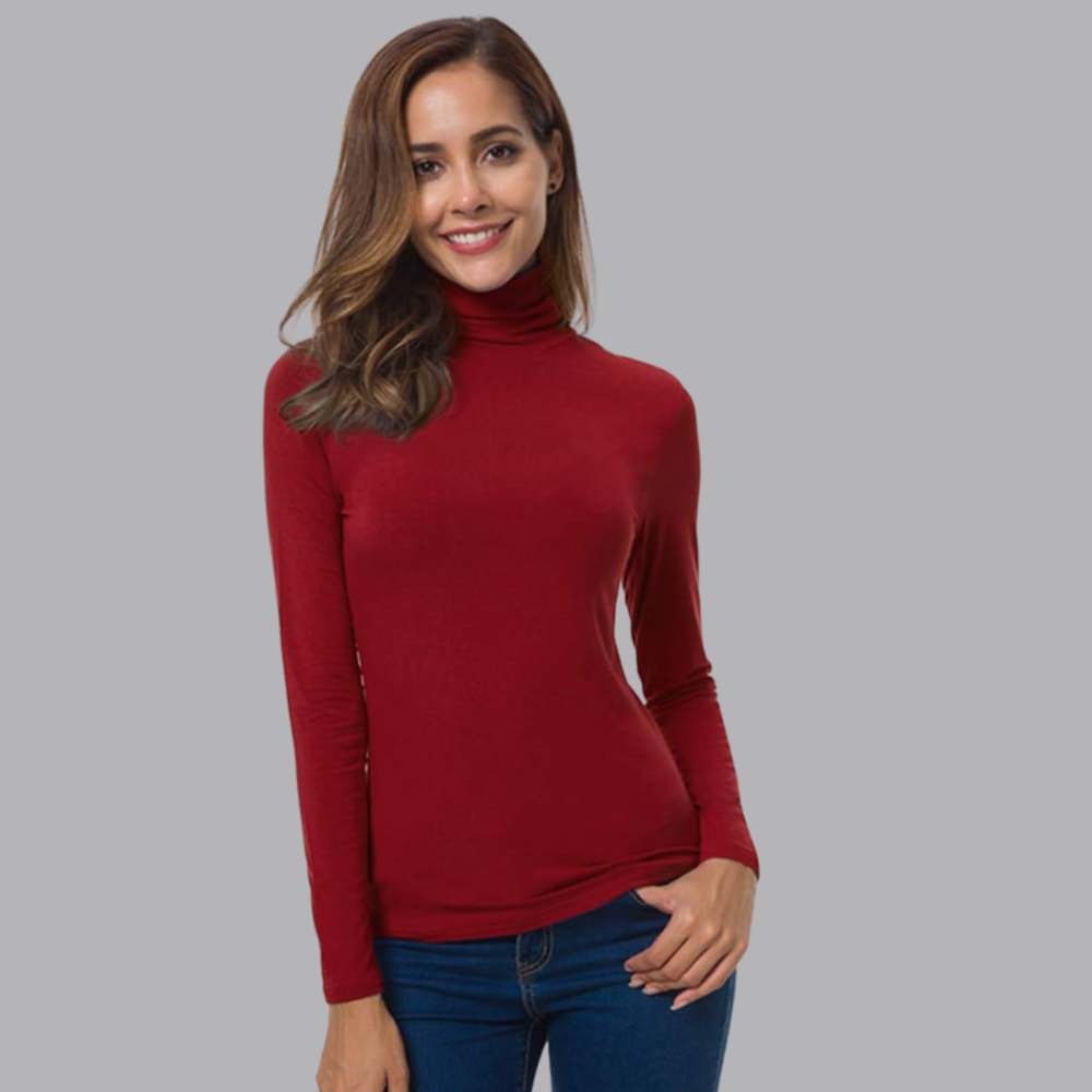 Women’s Slim Fit Roll Neck Jumper Long Sleeve Top