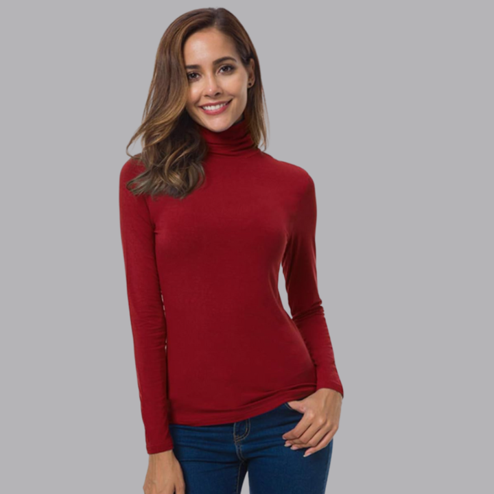 Women’s Slim Fit Roll Neck Jumper Long Sleeve Top