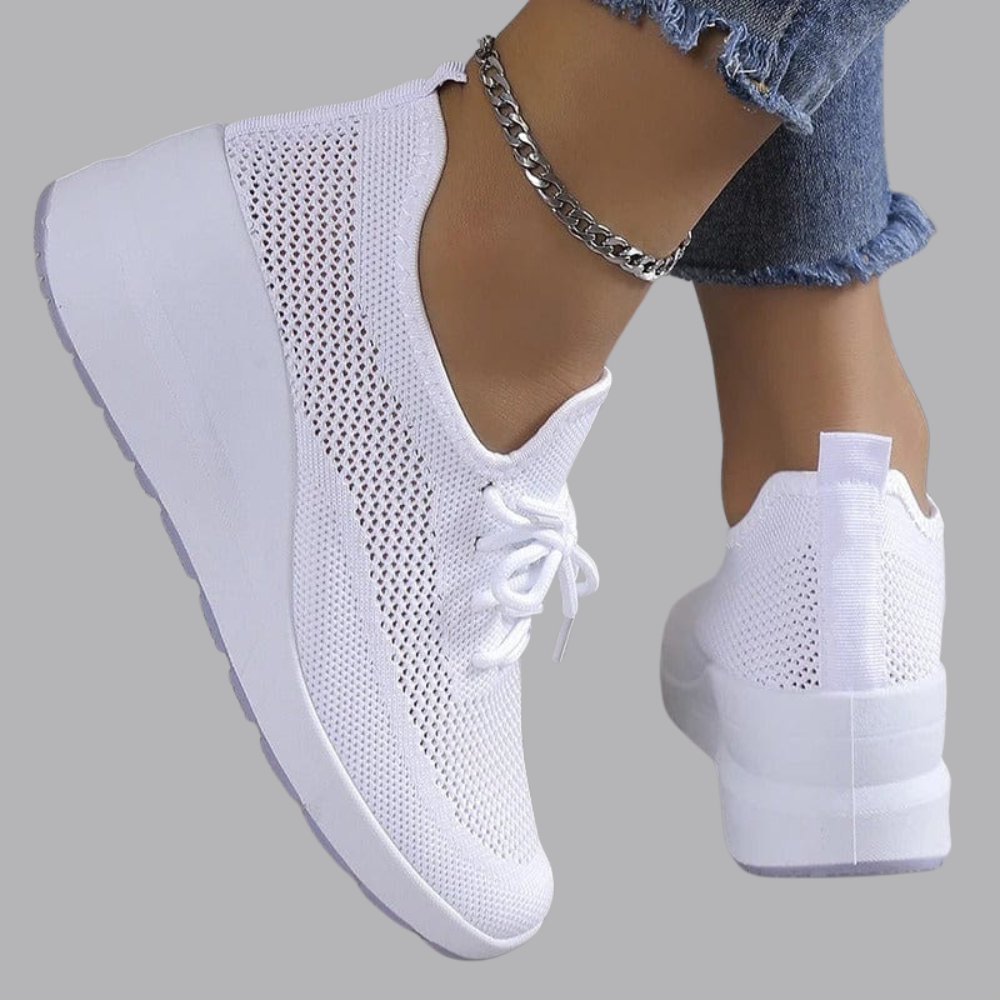 Women’s Lightweight Mesh Trainers Lace Up Walking Shoes