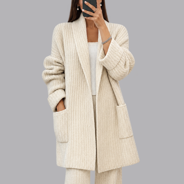 Women’s Longline Knit Cardigan Open Front Chunky Coat