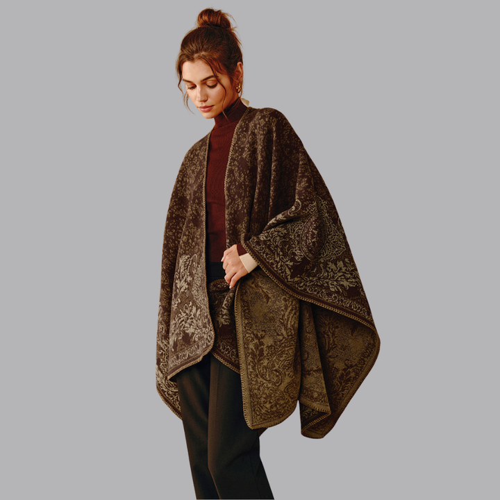 Women’s Boho Poncho Paisley Pattern Lightweight Cape