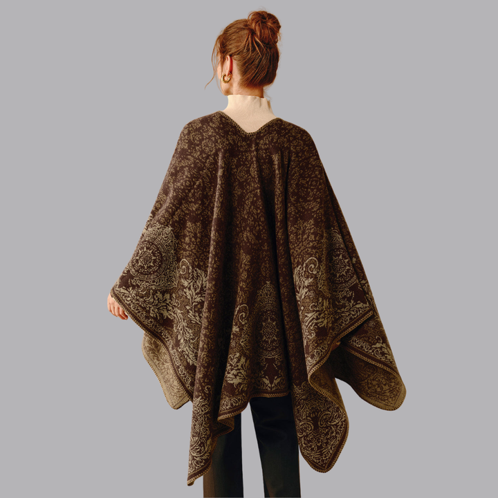 Women’s Boho Poncho Paisley Pattern Lightweight Cape
