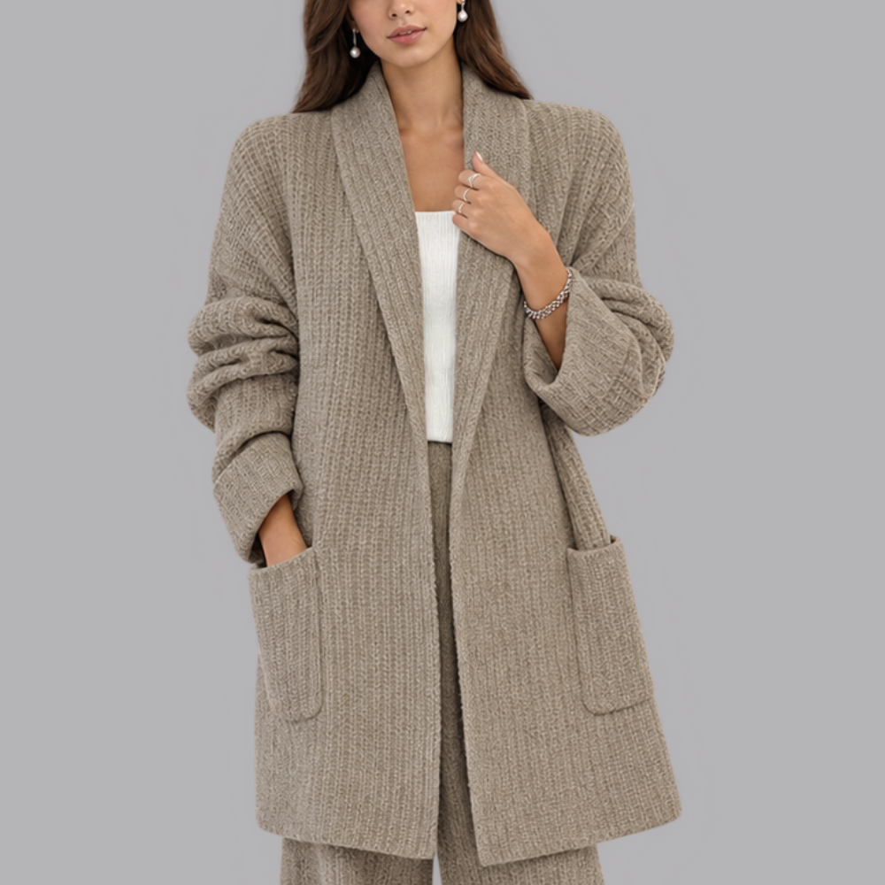 Women’s Longline Knit Cardigan Open Front Chunky Coat