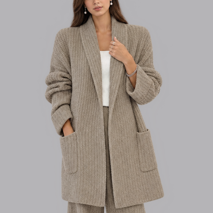 Women’s Longline Knit Cardigan Open Front Chunky Coat