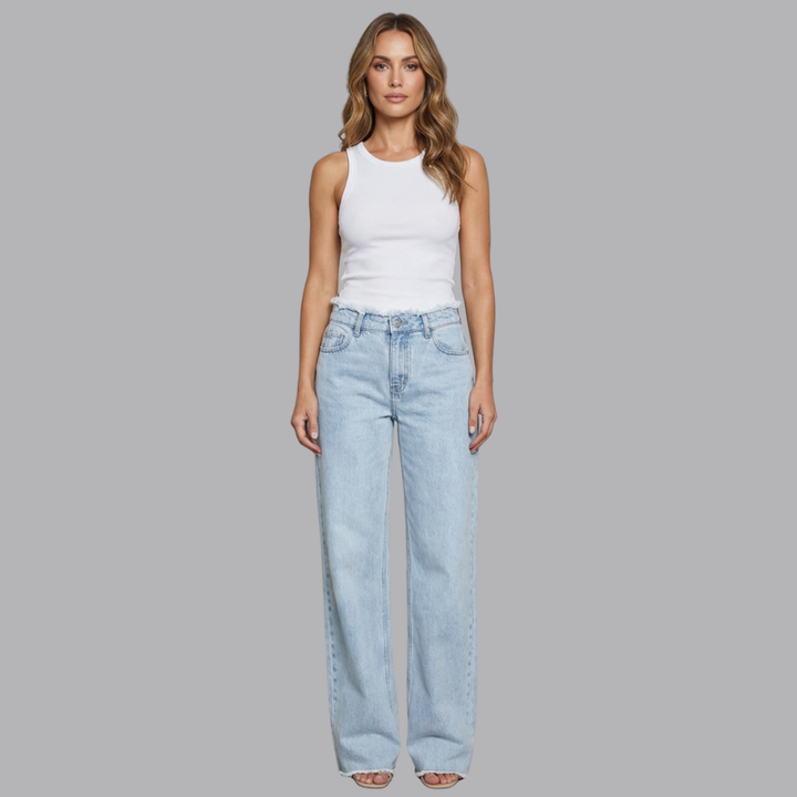 Women’s Light Wash High Waisted Wide Leg Denim Jeans