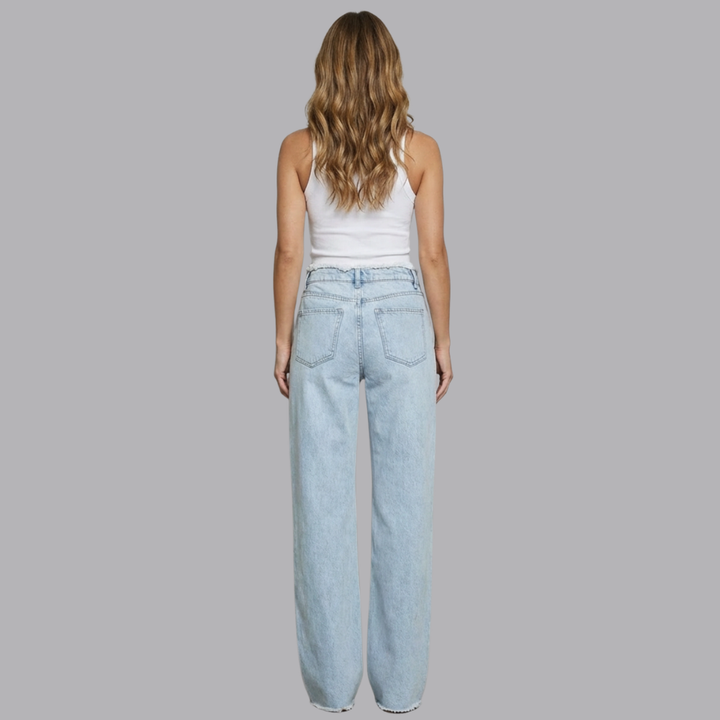 Women’s Light Wash High Waisted Wide Leg Denim Jeans