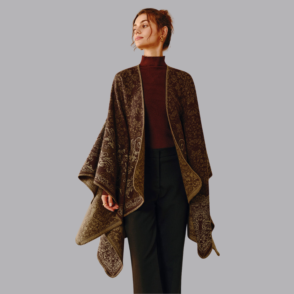 Women’s Boho Poncho Paisley Pattern Lightweight Cape