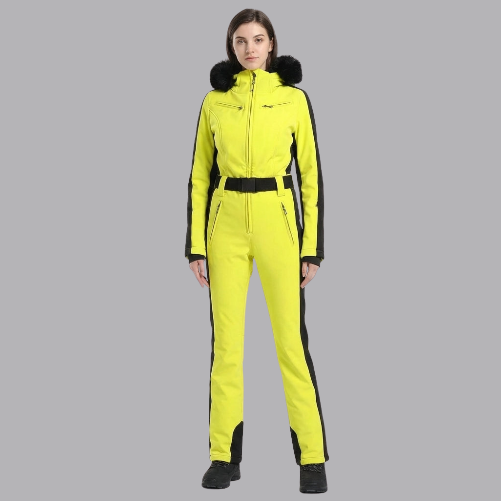 Women’s Hooded Ski One Piece Colorblock Winter Snow Suit