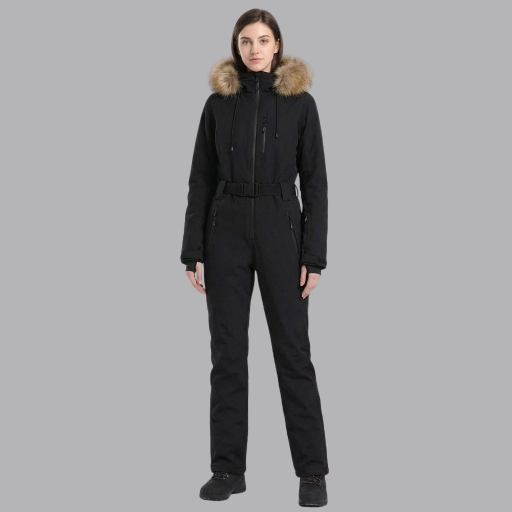 Women’s Hooded Ski One Piece Colorblock Winter Snow Suit