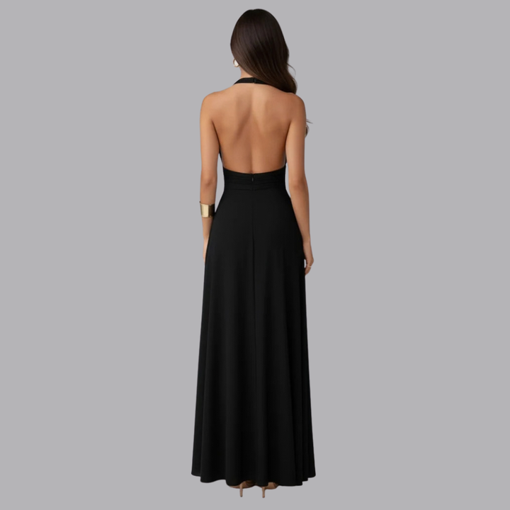 Women’s Halter Neck Summer Maxi Dress High Slit