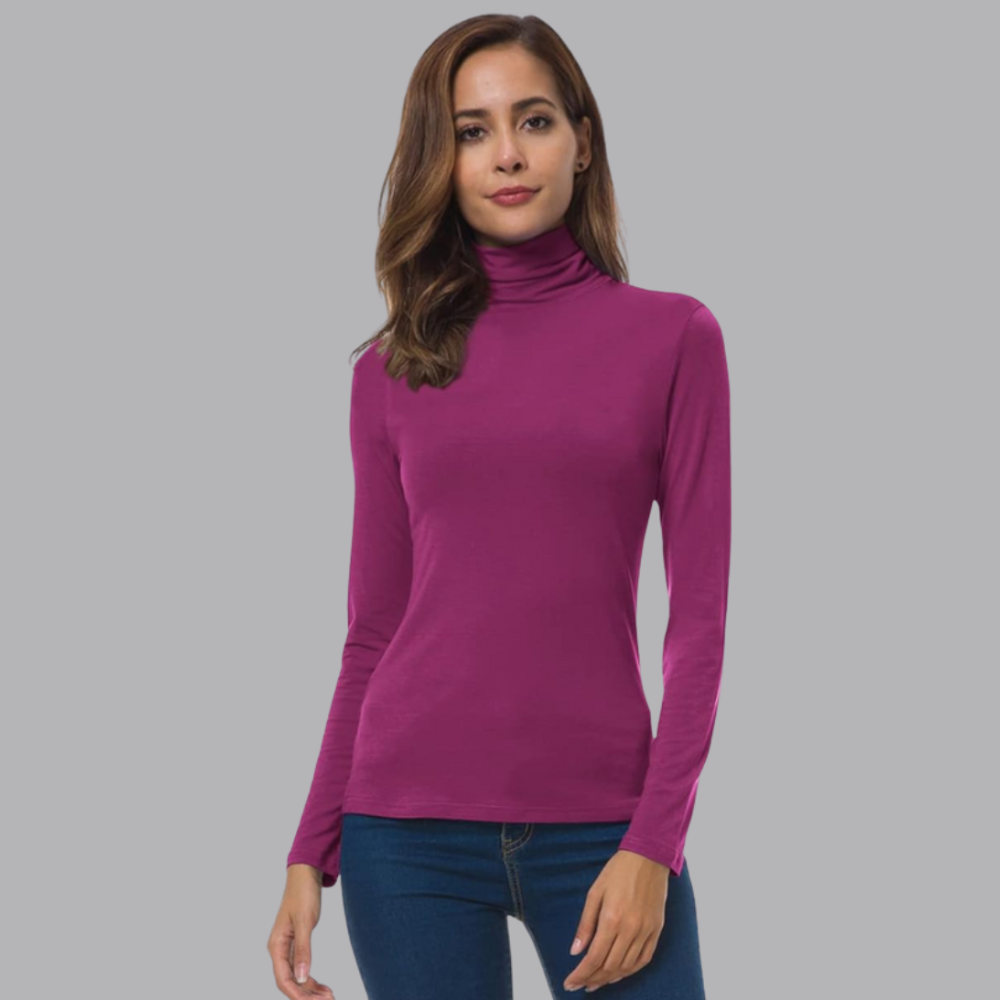 Women’s Slim Fit Roll Neck Jumper Long Sleeve Top