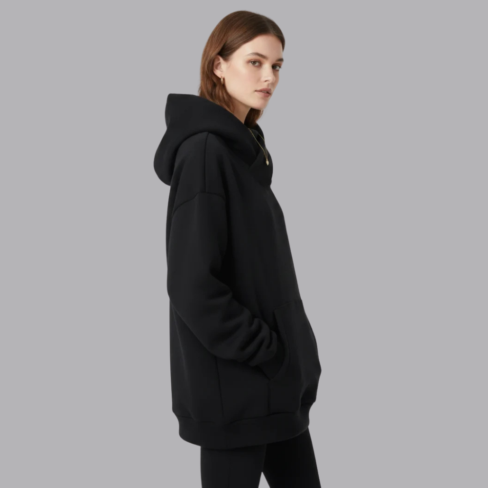Women’s Oversized Hoodie Crossover Neck Pullover Sweatshirt