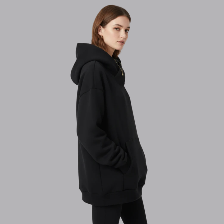 Women’s Oversized Hoodie Crossover Neck Pullover Sweatshirt