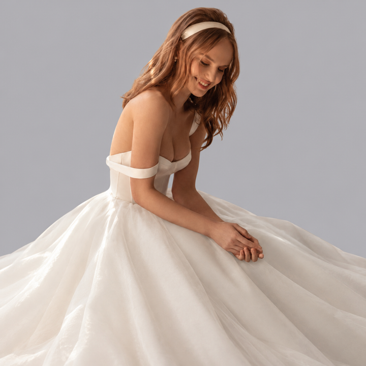 Women’s Ivory Corset Bodice Tulle Midi Wedding Dress