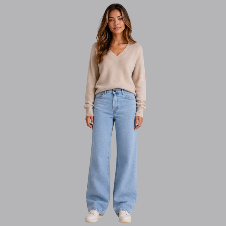 Women’s High Waisted Wide Leg Denim Jeans Relaxed Fit