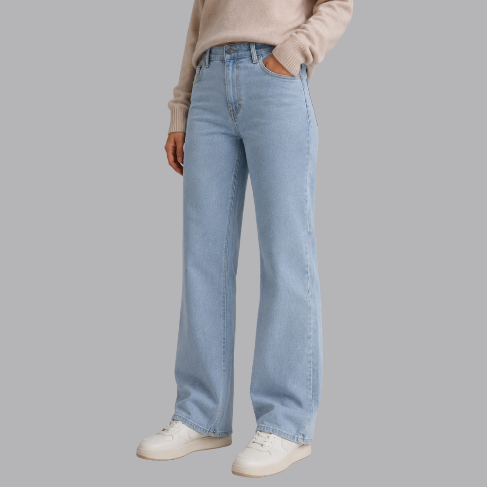 Women’s High Waisted Wide Leg Denim Jeans Relaxed Fit