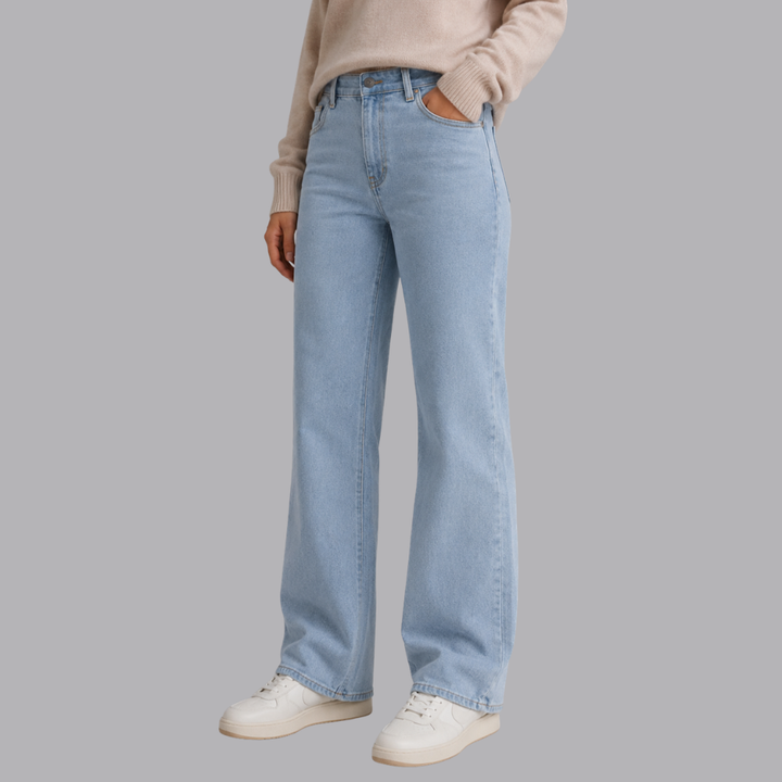 Women’s High Waisted Wide Leg Denim Jeans Relaxed Fit