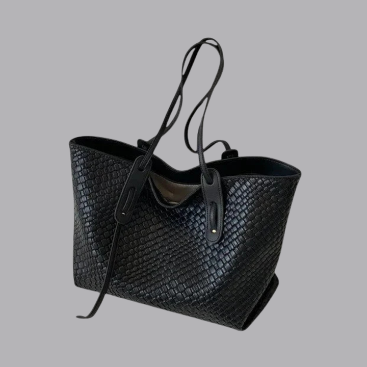 Women’s Textured Woven Tote Bag Everyday Shoulder Handbag