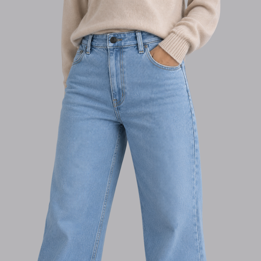 Women’s High Waisted Wide Leg Denim Jeans Relaxed Fit