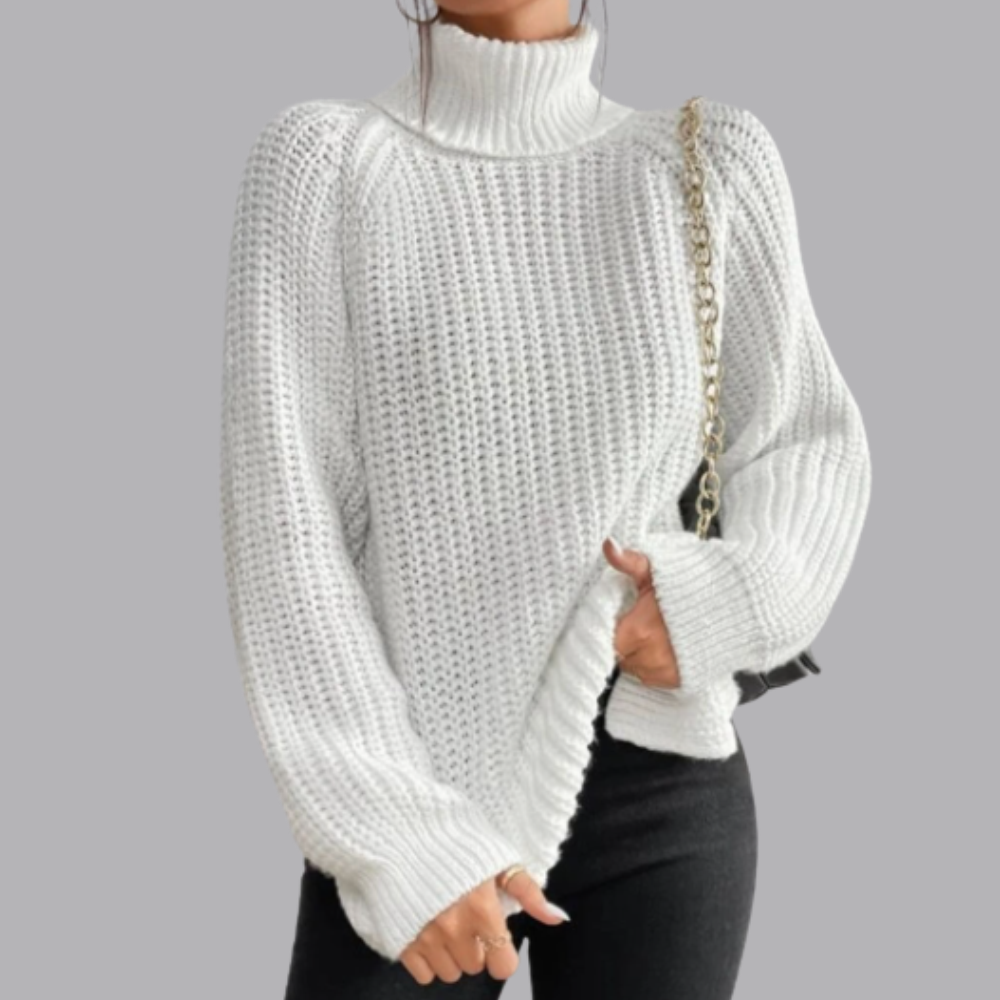 Women’s Chunky Knit Roll Neck Jumper Long Sleeve