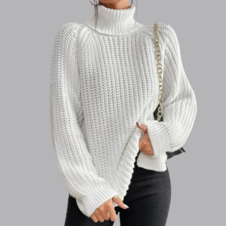 Women’s Chunky Knit Roll Neck Jumper Long Sleeve