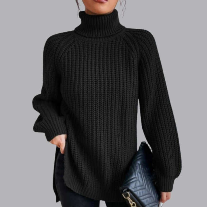Women’s Chunky Knit Roll Neck Jumper Long Sleeve