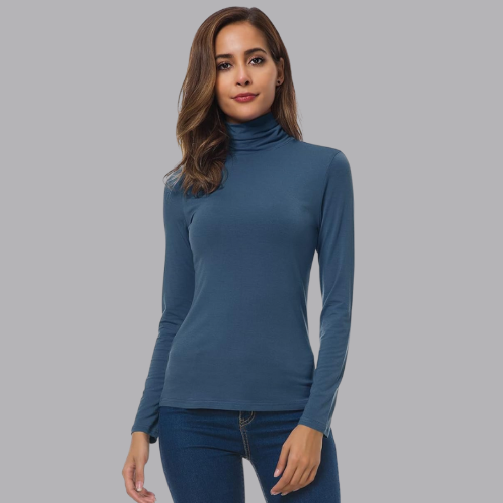 Women’s Slim Fit Roll Neck Jumper Long Sleeve Top