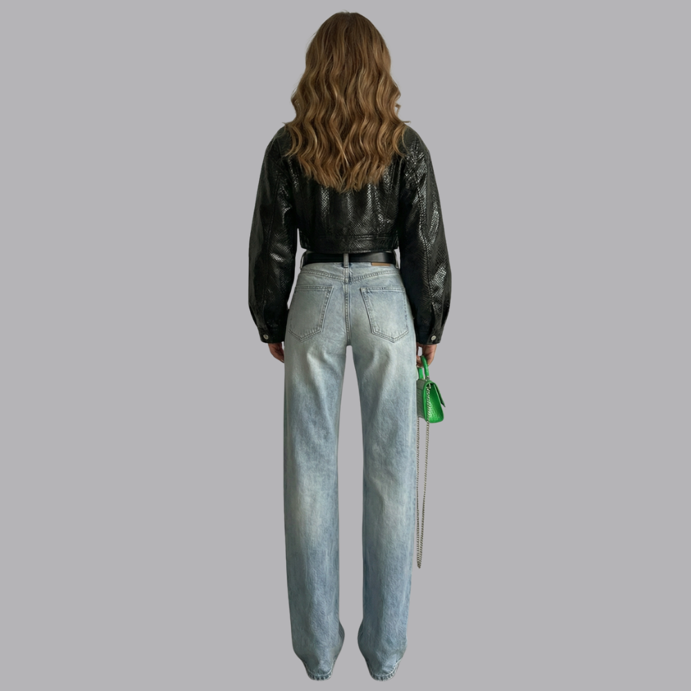 Women’s High Waisted Straight Leg Denim Jeans
