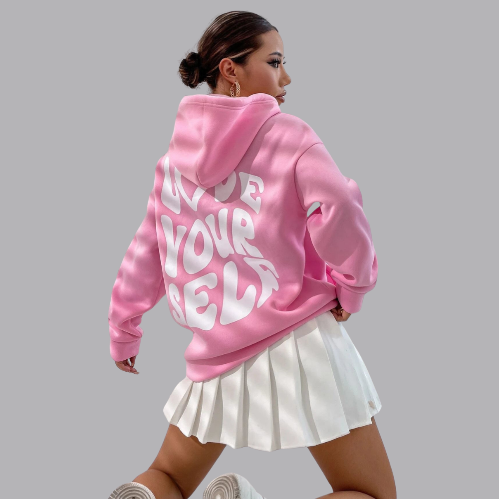 Women’s Graphic Hoodie Sweatshirt Long Sleeve Love Yourself Print