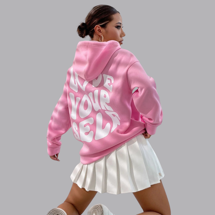 Women’s Graphic Hoodie Sweatshirt Long Sleeve Love Yourself Print
