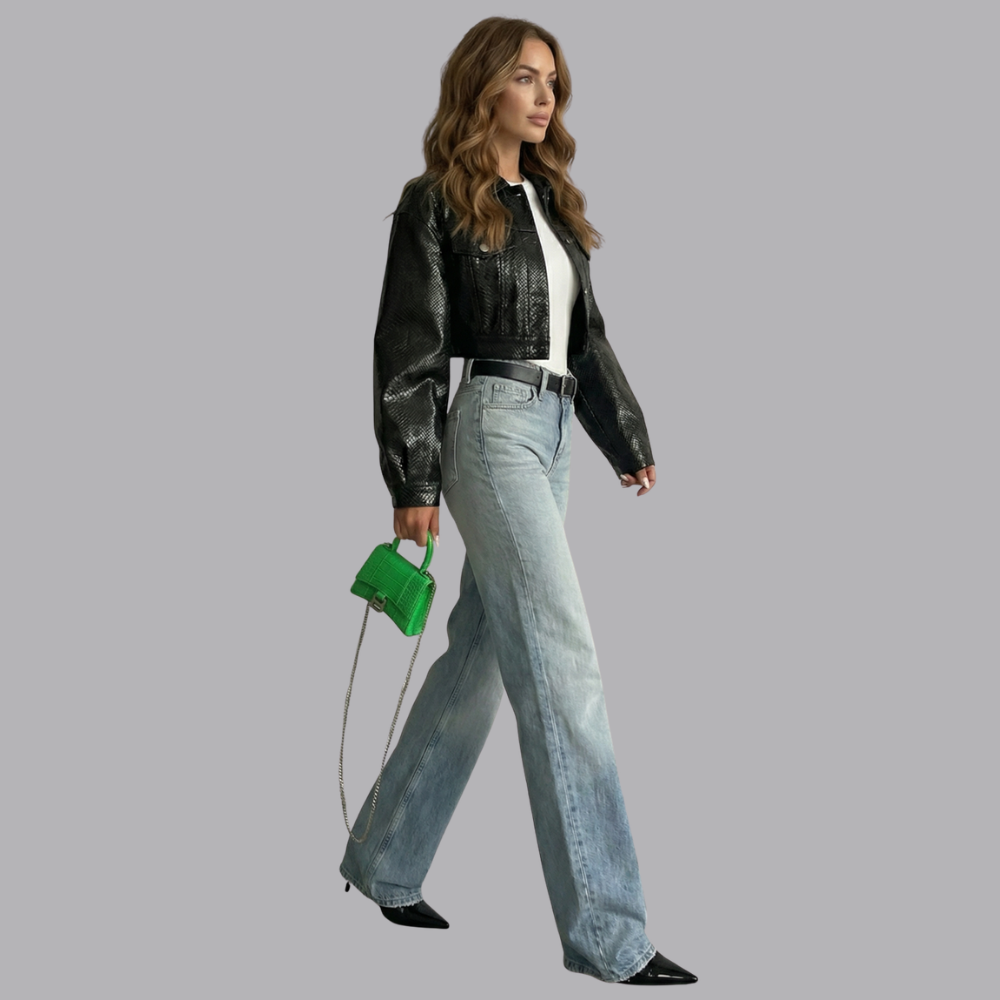 Women’s High Waisted Straight Leg Denim Jeans