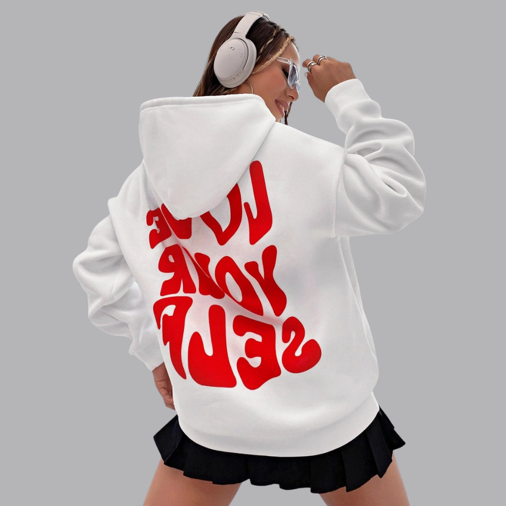 Women’s Graphic Hoodie Sweatshirt Long Sleeve Love Yourself Print