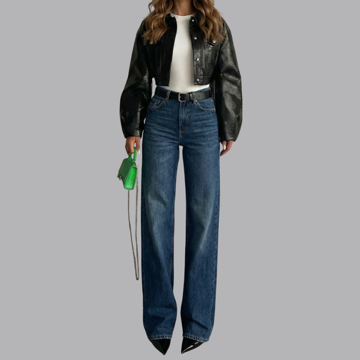 Women’s High Waisted Straight Leg Denim Jeans