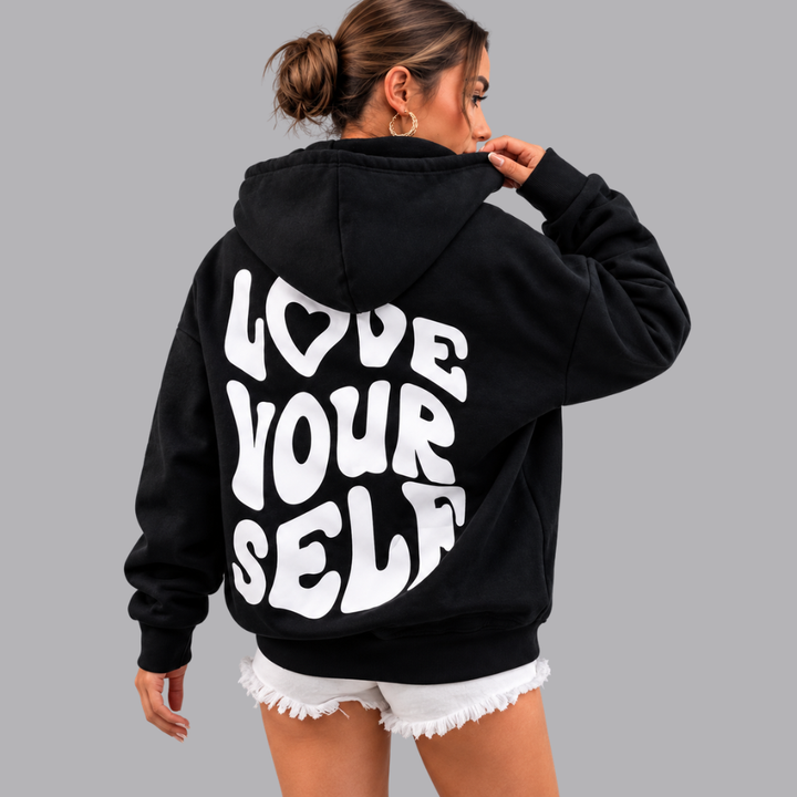 Women’s Graphic Hoodie Sweatshirt Long Sleeve Love Yourself Print