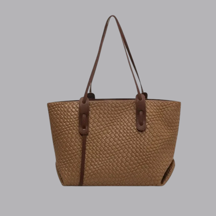 Women’s Textured Woven Tote Bag Everyday Shoulder Handbag