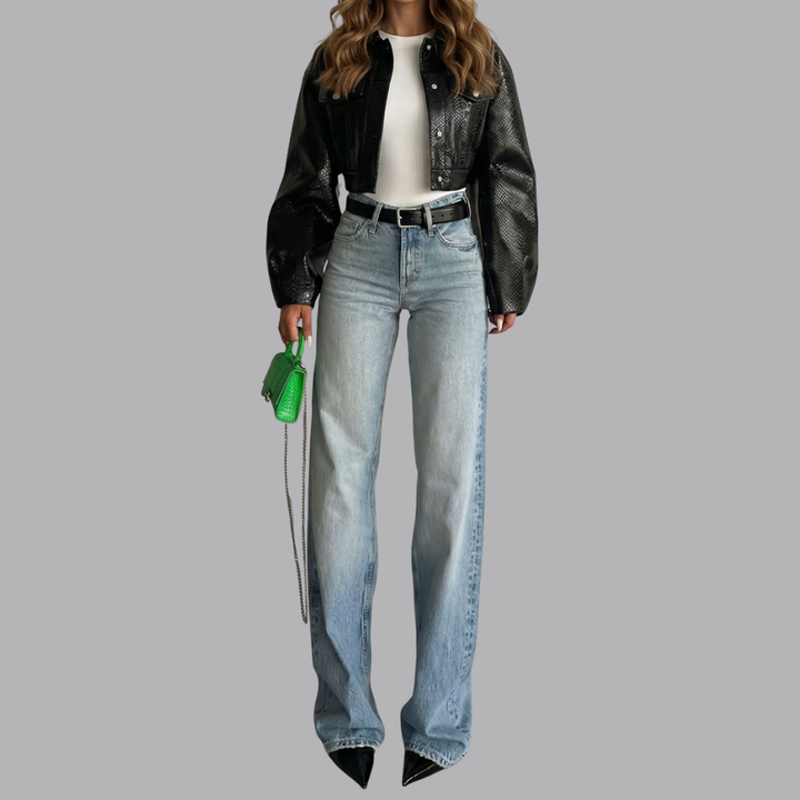 Women’s High Waisted Straight Leg Denim Jeans