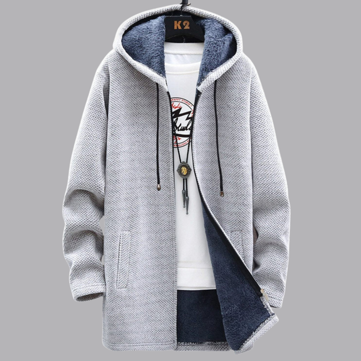 Women’s Fleece Lined Hooded Coat Longline Zip Up Outerwear