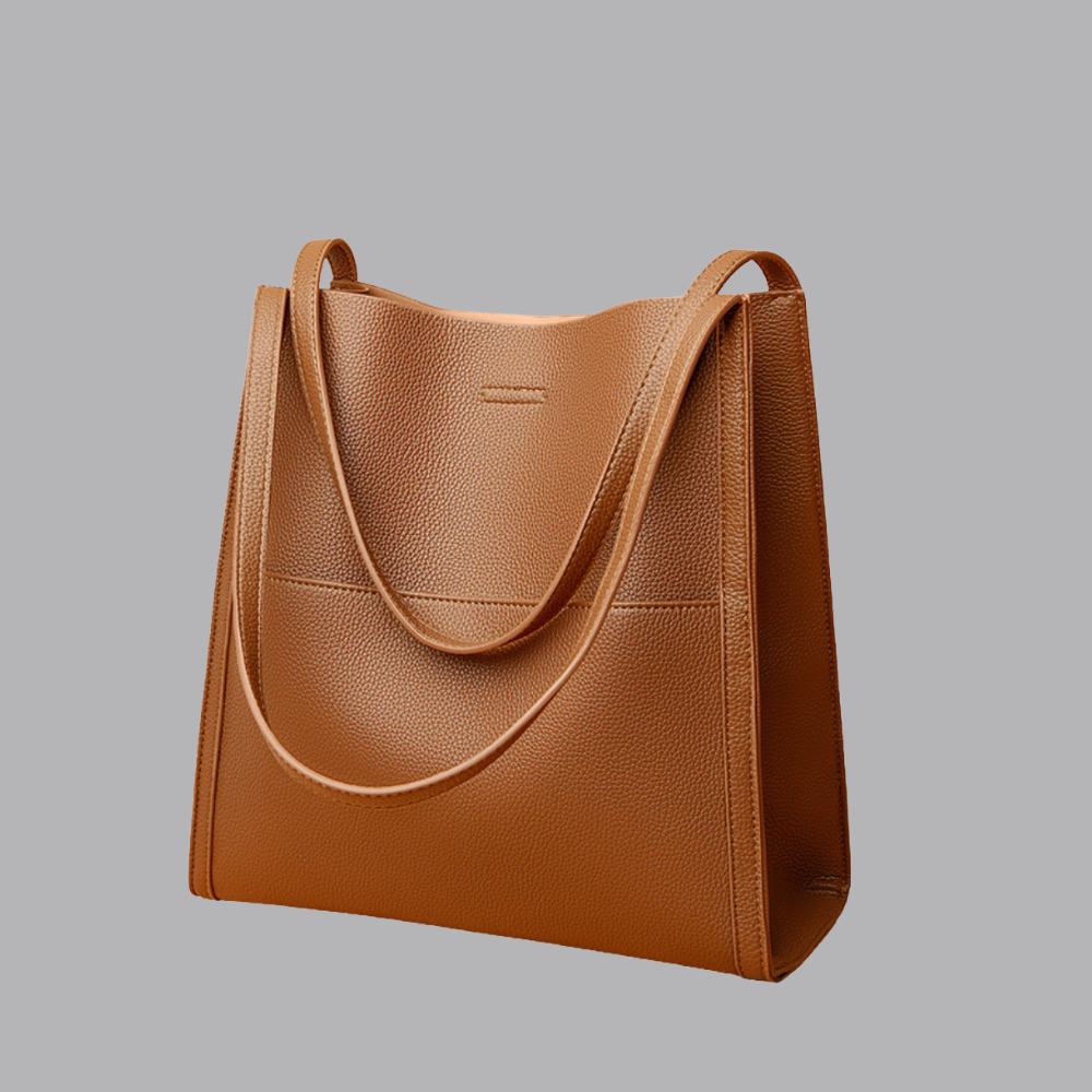 Women’s Faux Leather Shoulder Tote Bag Minimalist Large Handbag
