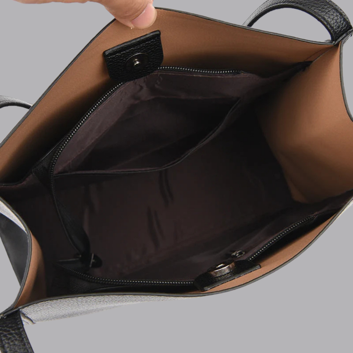 Women’s Faux Leather Shoulder Tote Bag Minimalist Large Handbag
