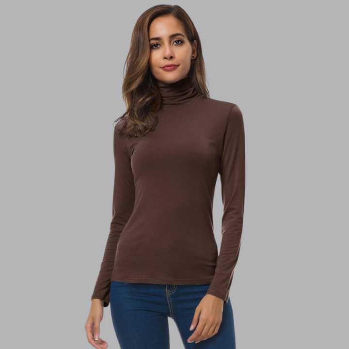 Women’s Slim Fit Roll Neck Jumper Long Sleeve Top