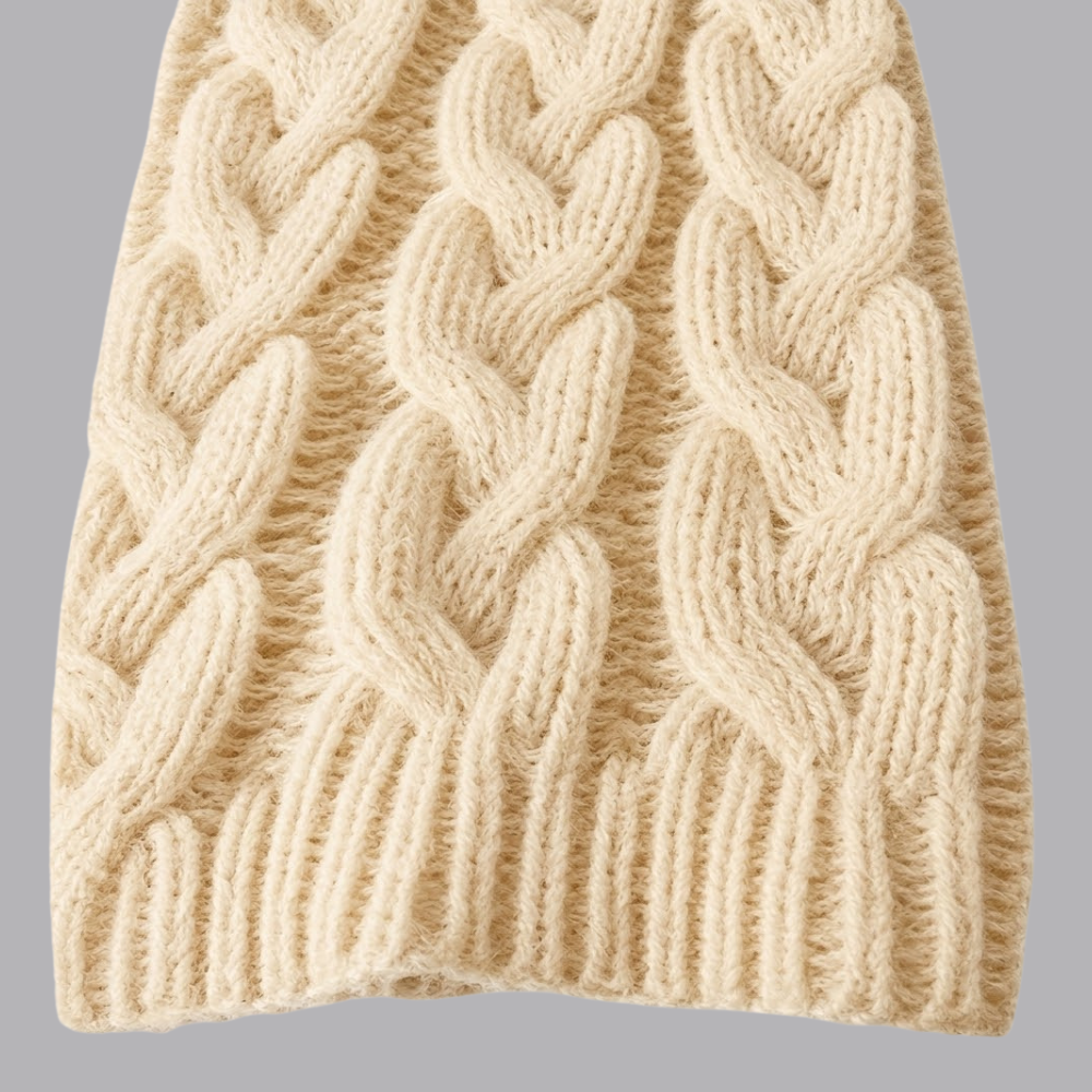 Women’s Cable Knit Hooded Sweater Long Sleeve