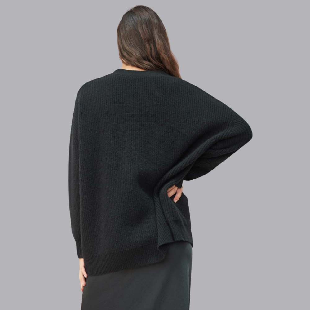 Women’s Ribbed Knit Button Front Cardigan Oversized V Neck