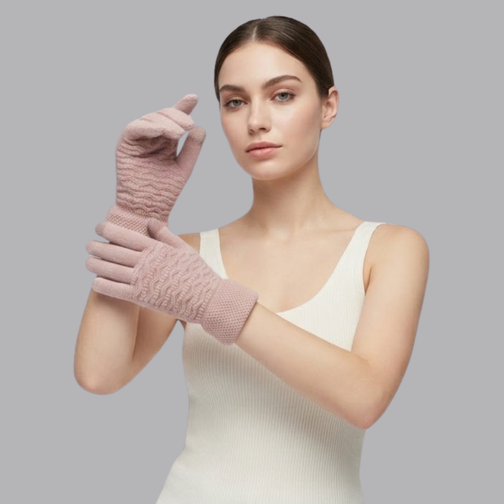 Women’s Thermal Knitted Gloves Touchscreen Fingertips