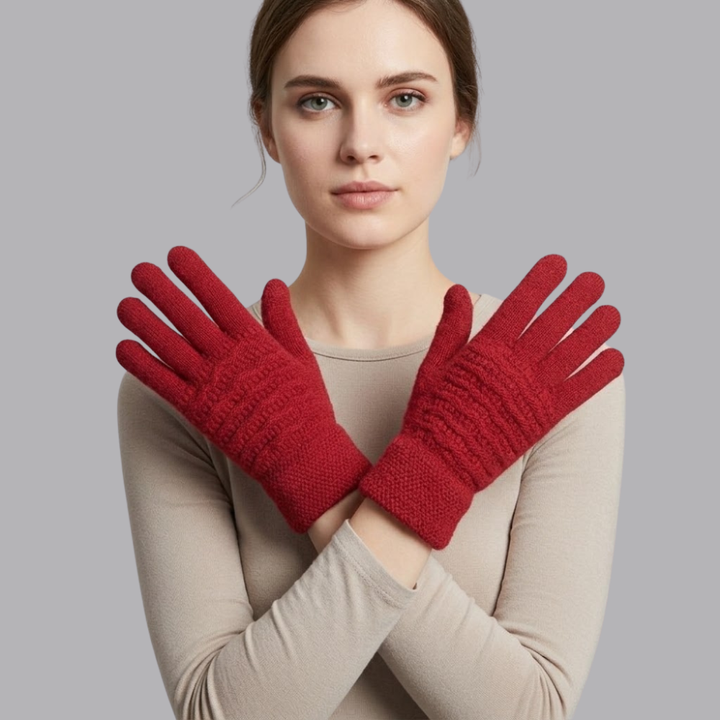 Women’s Thermal Knitted Gloves Touchscreen Fingertips