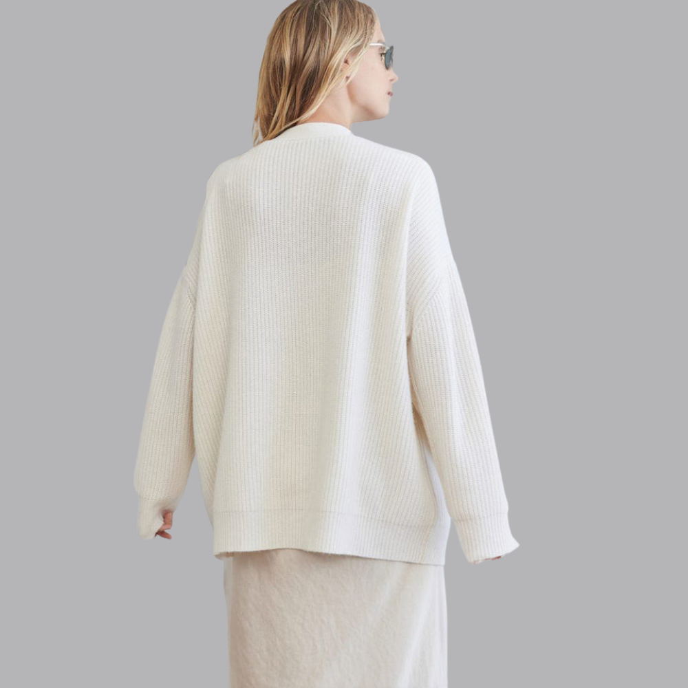 Women’s Ribbed Knit Button Front Cardigan Oversized V Neck
